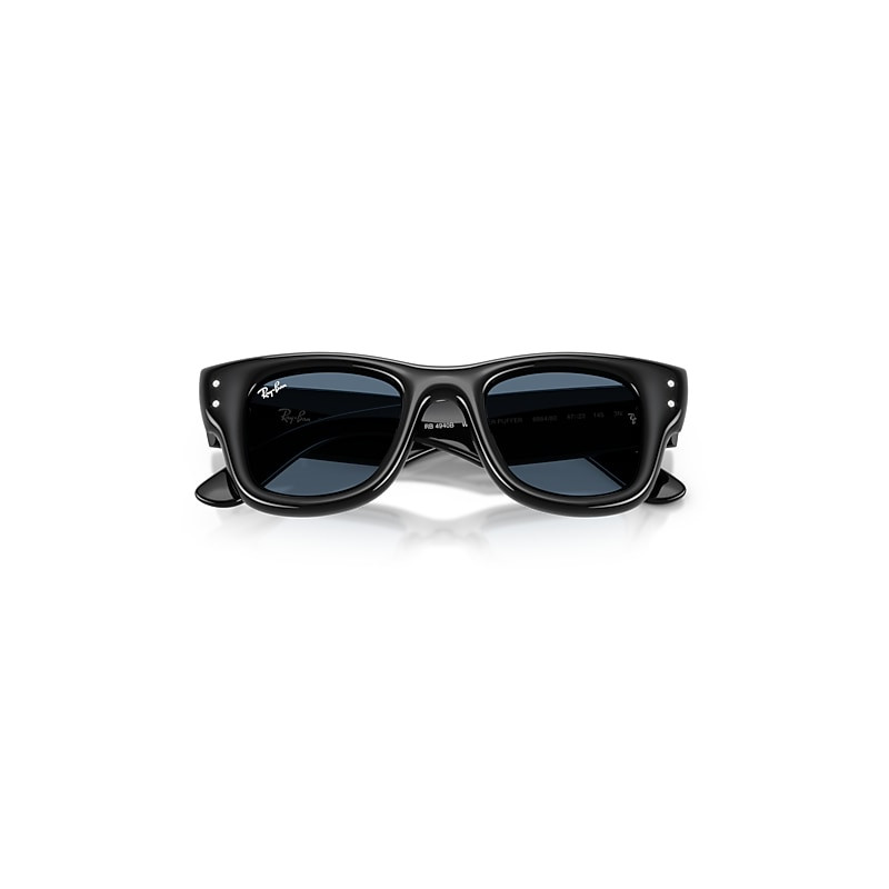 Ray-Ban Wayfarer Puffer Crystal Edition Sunglasses Black Frame Blue Lenses 47-23 | Ray-Ban (US)