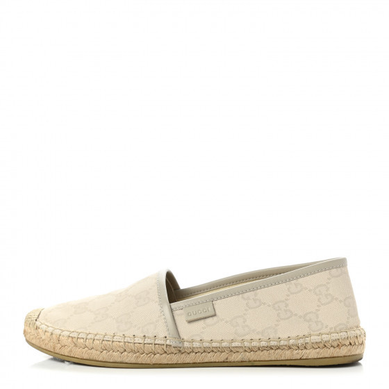 GUCCI Monogram Espadrilles 36.5 Off White | Fashionphile