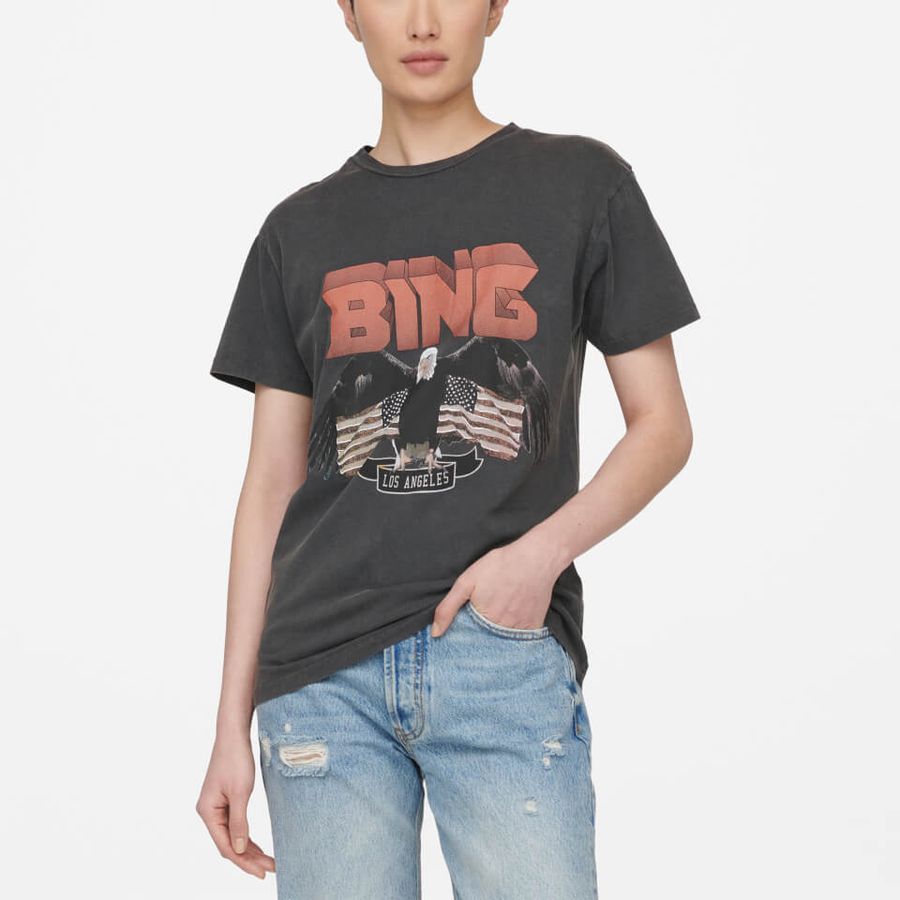 Anine Bing Vintage Bing Cotton-Jersey T-Shirt | Coggles (Global)