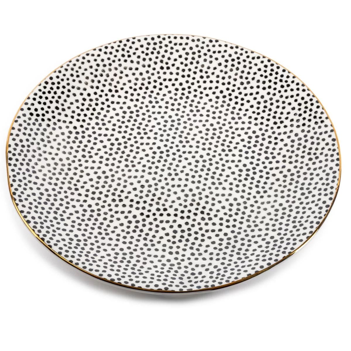 Thyme & TableBlack & White Dot Stoneware Plate | Walmart (US)