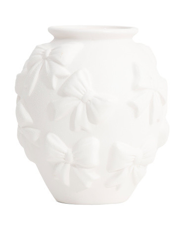 Bow Embossed Ceramic Vase | TJ Maxx