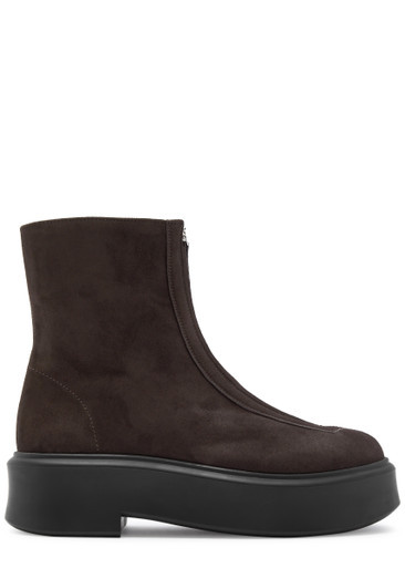 ZIPPED SUEDE BOOT 1_23142_DKBN | Harvey Nichols