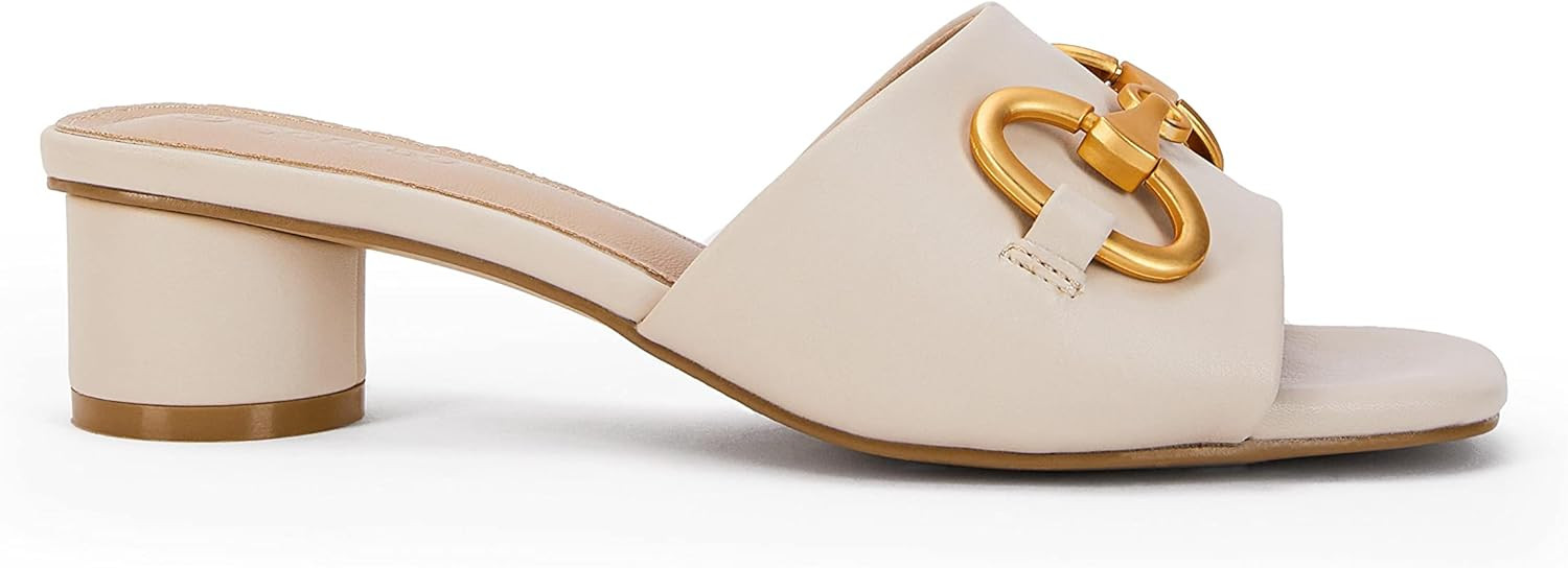 Coutgo Women's Sandals, Round Heel Peep Toe Slides, Single Band Comfortable Mules Chunky Slip-on ... | Amazon (US)