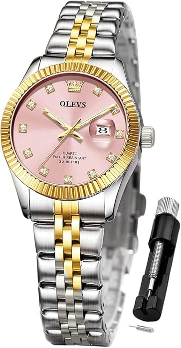 OLEVS Women Watches Business Dress Female Ladies for Small Wrist Watch Gold Silver Tone Stainless... | Amazon (US)