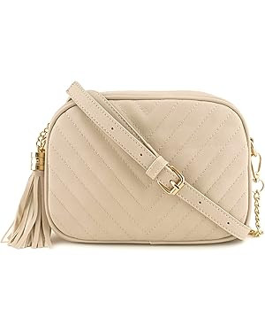 Simple Shoulder Crossbody Bag With Metal Chain Strap And Tassel Top Zipper | Amazon (US)