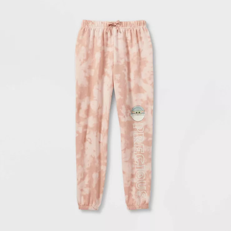 Girls' Star Wars: The Mandalorian The Child Dreamy Fleece Jogger Pants - Pink | Target