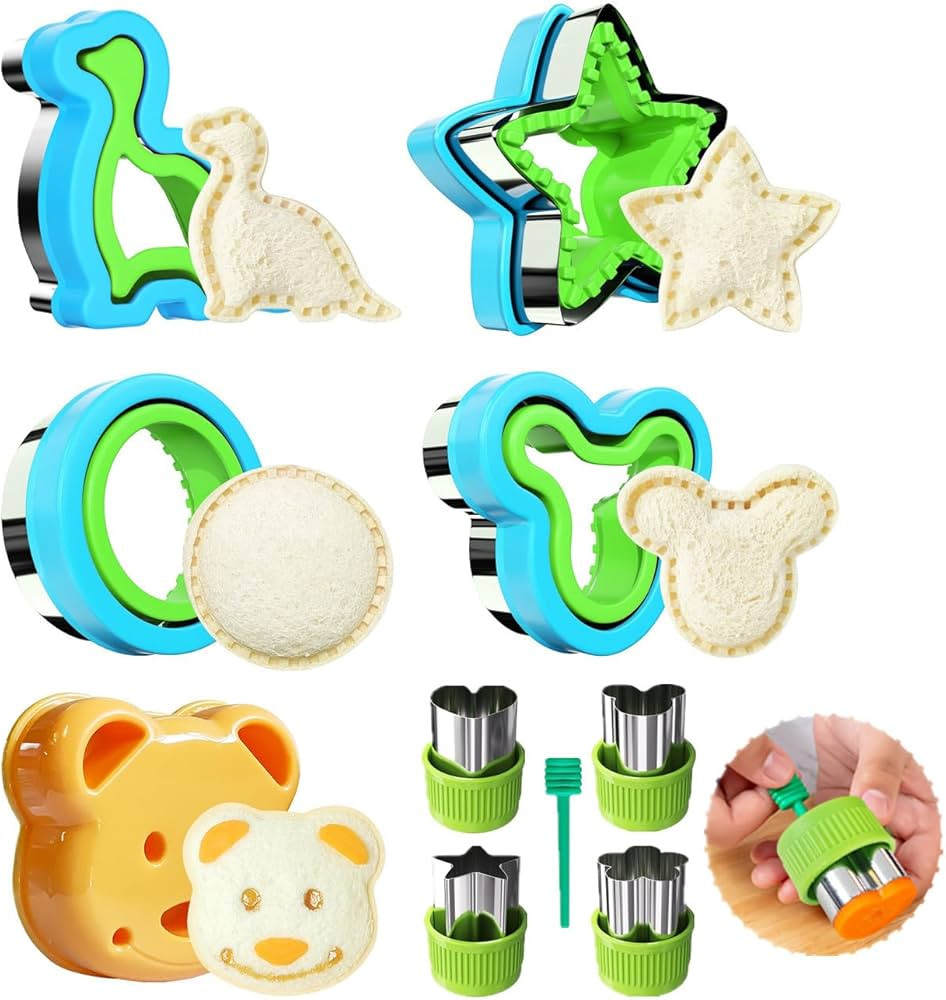 Adocfan Sandwich Cutter and Sealer Set (LARGE), 10 PCS Sandwich Cutter, Bread Sandwich Maker mold... | Amazon (US)