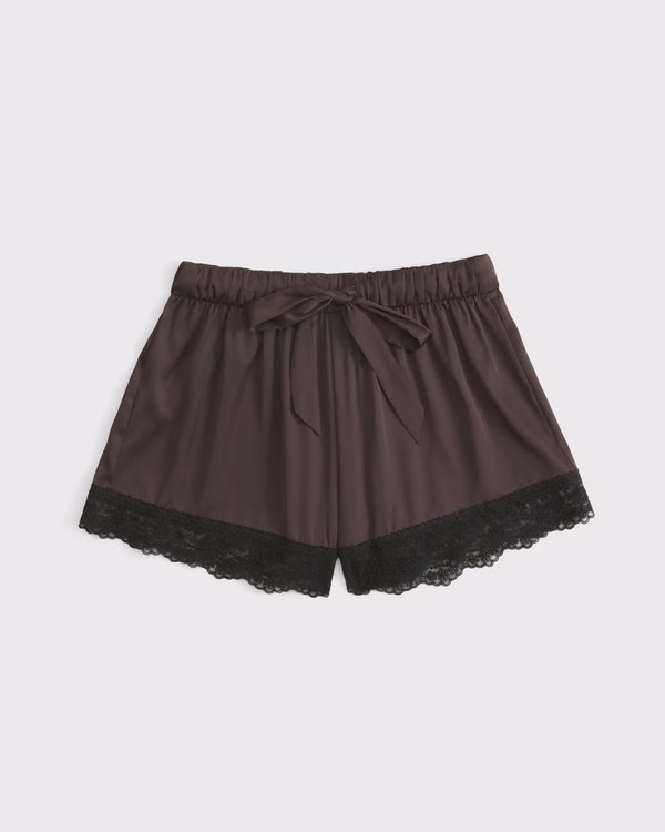 Lace and Satin Sleep Short | Abercrombie & Fitch (US)