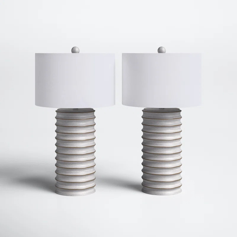 Poppy 28.5" White Washed Table Lamp Set | Wayfair North America