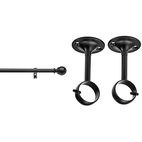 Amazon Basics 1-Inch Curtain Rod with Finials + Ceiling-Mount Brackets Bundle | Amazon (CA)