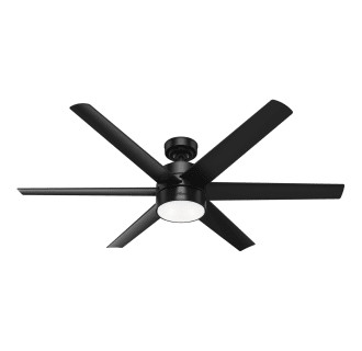 Hunter 59624 Matte Black Solaria 60" 6 Blade Indoor / Outdoor LED Ceiling Fan with Wall Control | Build.com, Inc.