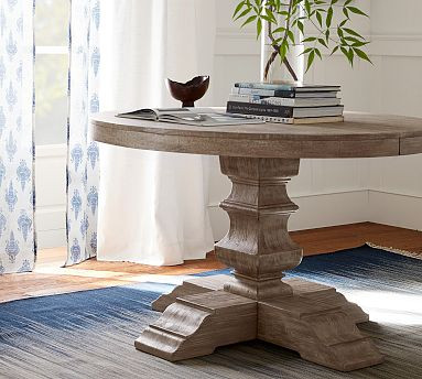 Banks Round Pedestal Extendable Dining Table (48"-72") | Pottery Barn (US)