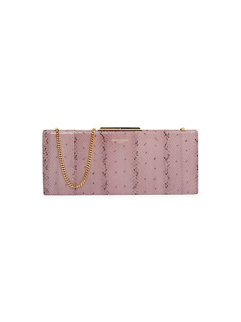 Saint Laurent Small Snakeskin Clutch-On-Chain | Saks Fifth Avenue
