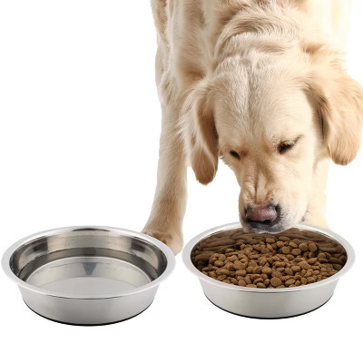 Pet Adobe 64oz Stainless Steel Dog Bowls, Silver | Target