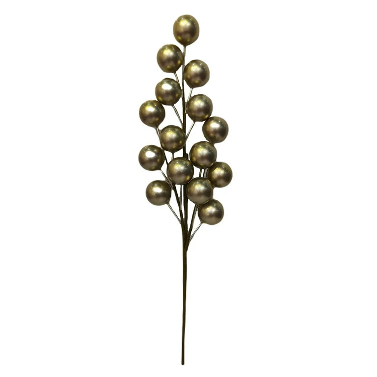 Champagne Foam Ball Decorative Christmas Pick, 18 in, by Holiday Time | Walmart (US)