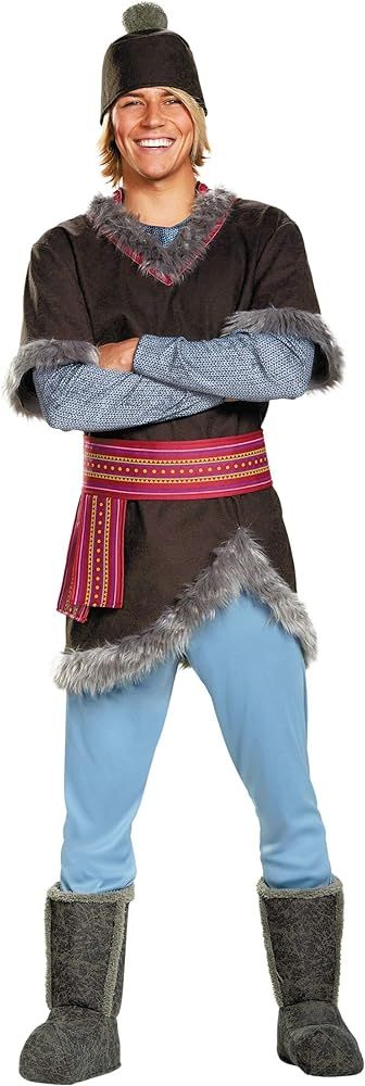 Kristoff Costume for Adults, Disney Frozen Men's Character Outfit, Tunic with Hat, Belt and Pants... | Amazon (US)