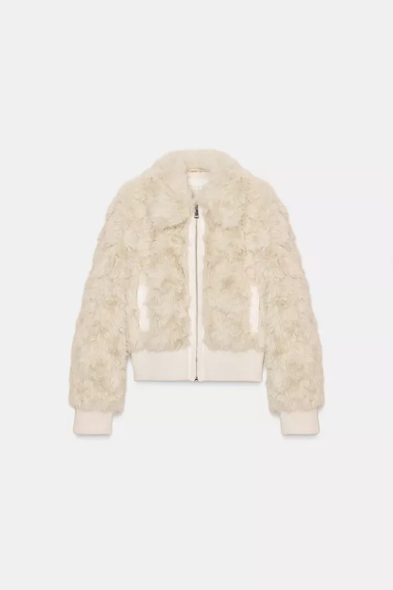 FAUX FUR BOMBER JACKET | Zara UK