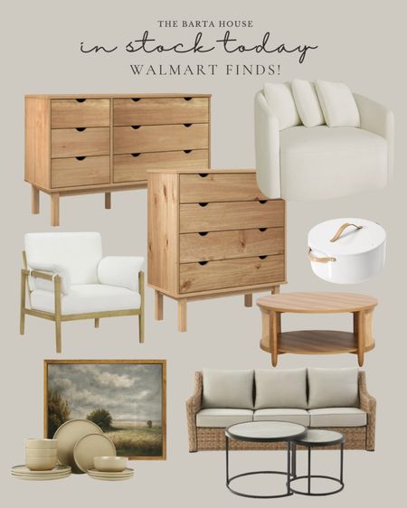These dressers are solid wood and a great price!

The chair is so popular! Oversized and boucle.

#walmart 

#LTKhome #LTKsalealert
