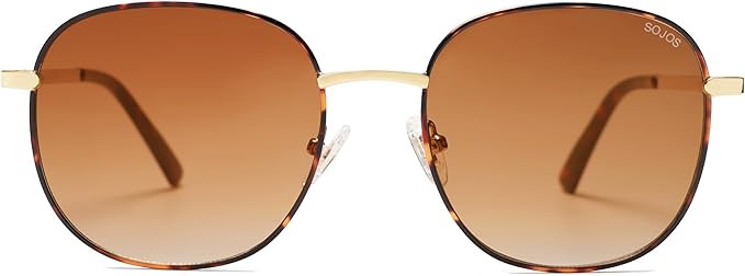 SOJOS Classic Trendy Square Sunglasses for Women Men Cute Big Frame Gold Shades SJ1137 | Amazon (US)