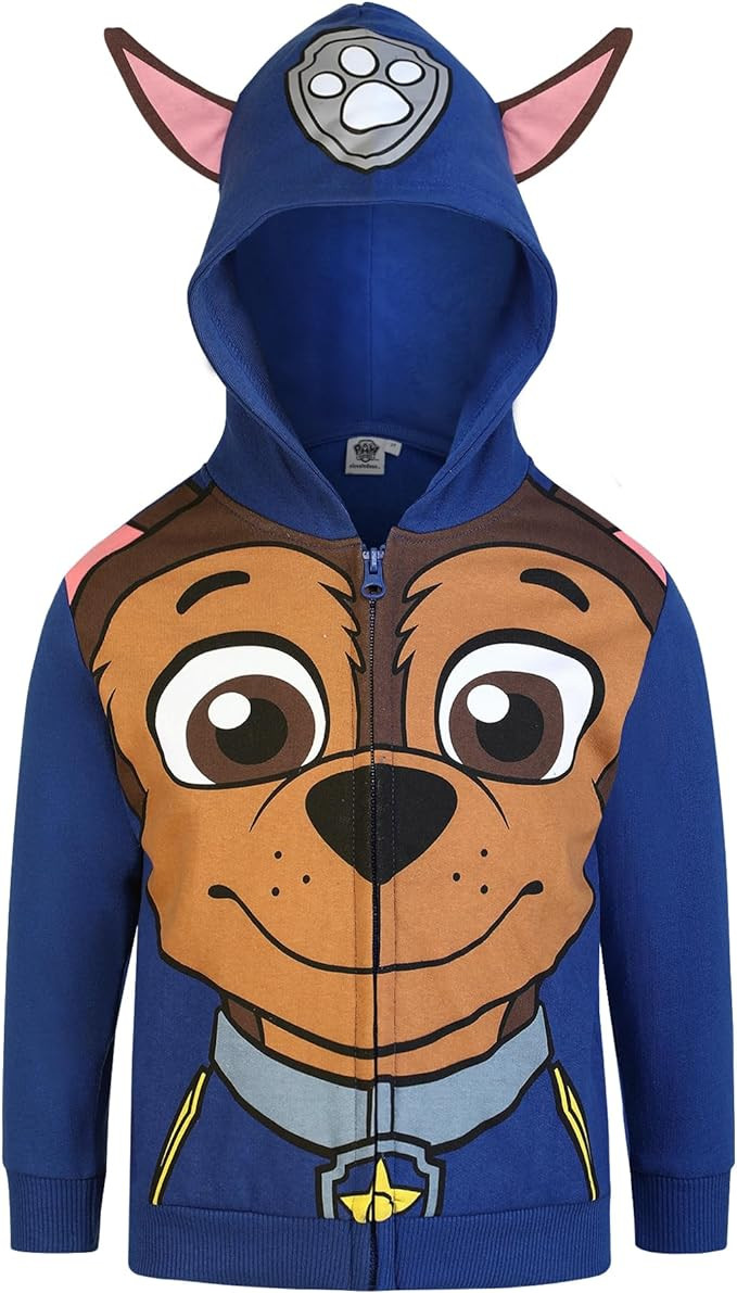Paw Patrol Nickelodeon Marshall, Rubble or Chase Boys' Zip Up Hoodie for Toddler and Little Kids ... | Amazon (US)