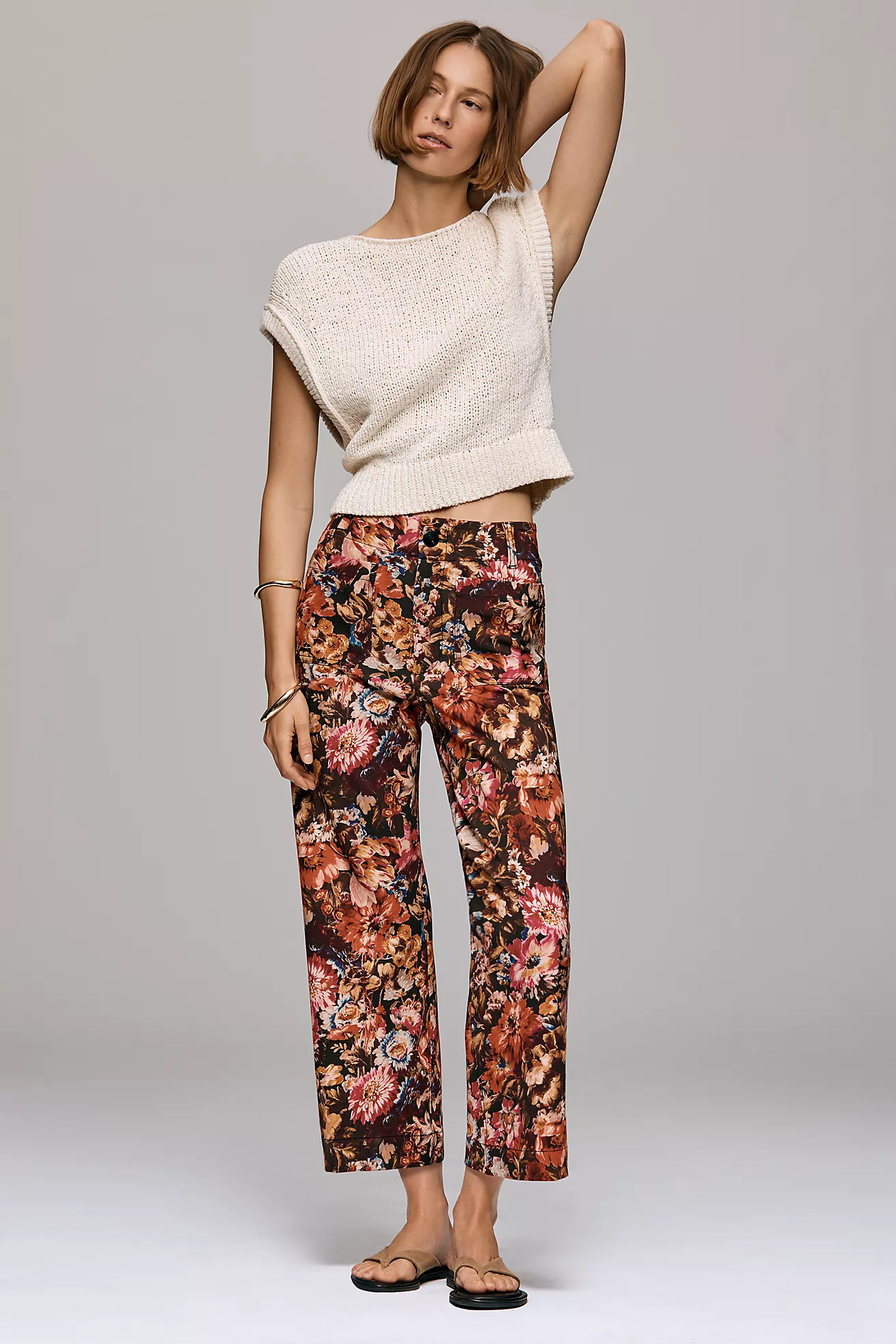 The Colette Crop Printed Ponte Pants by Maeve | Anthropologie (US)