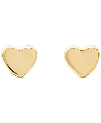 Gold-Tone Metal Mini Heart Stud Earrings | Macy's