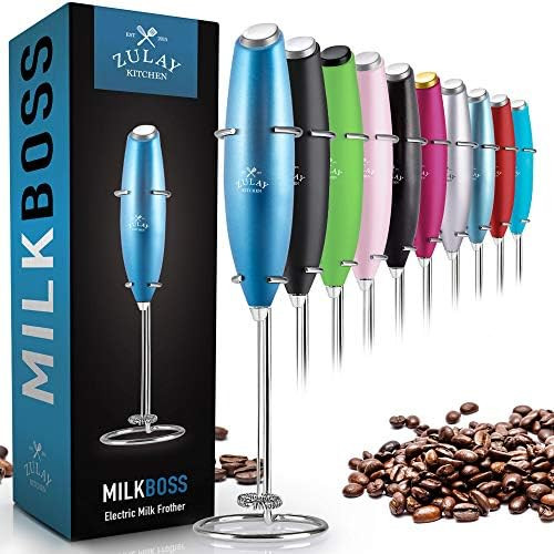 Amazon.com: Zulay Original Milk Frother Handheld Foam Maker for Lattes - Whisk Drink Mixer for Co... | Amazon (US)