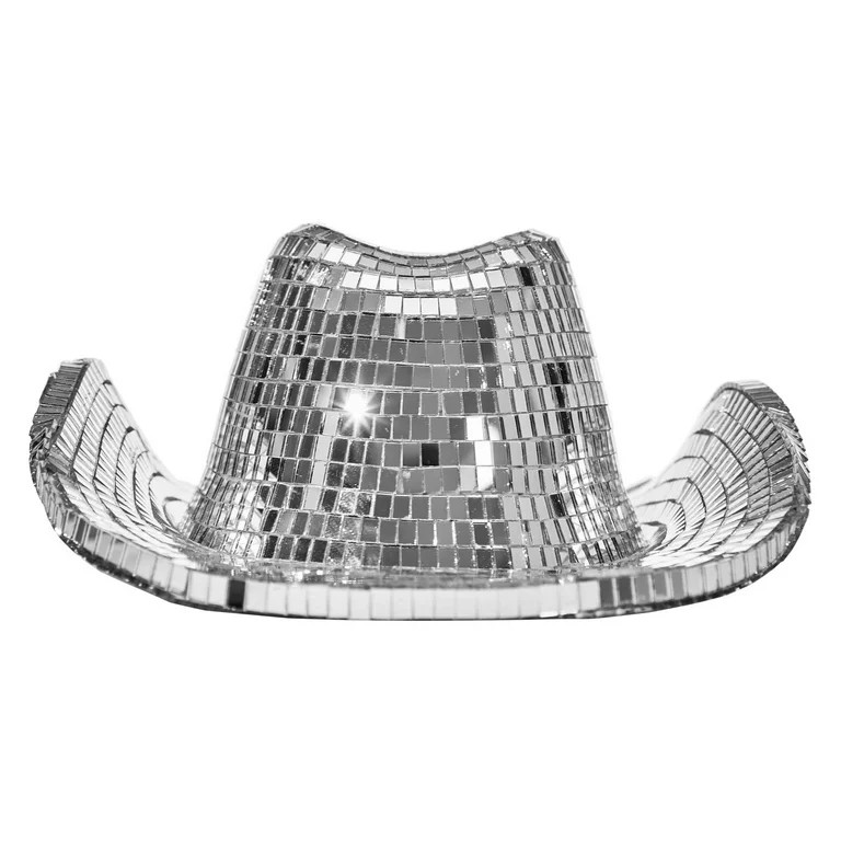 Mainstays Silver Disco Cowgirl Hat Decorative Figurine, 7.5" L x 8" W x 4.25" H | Walmart (US)