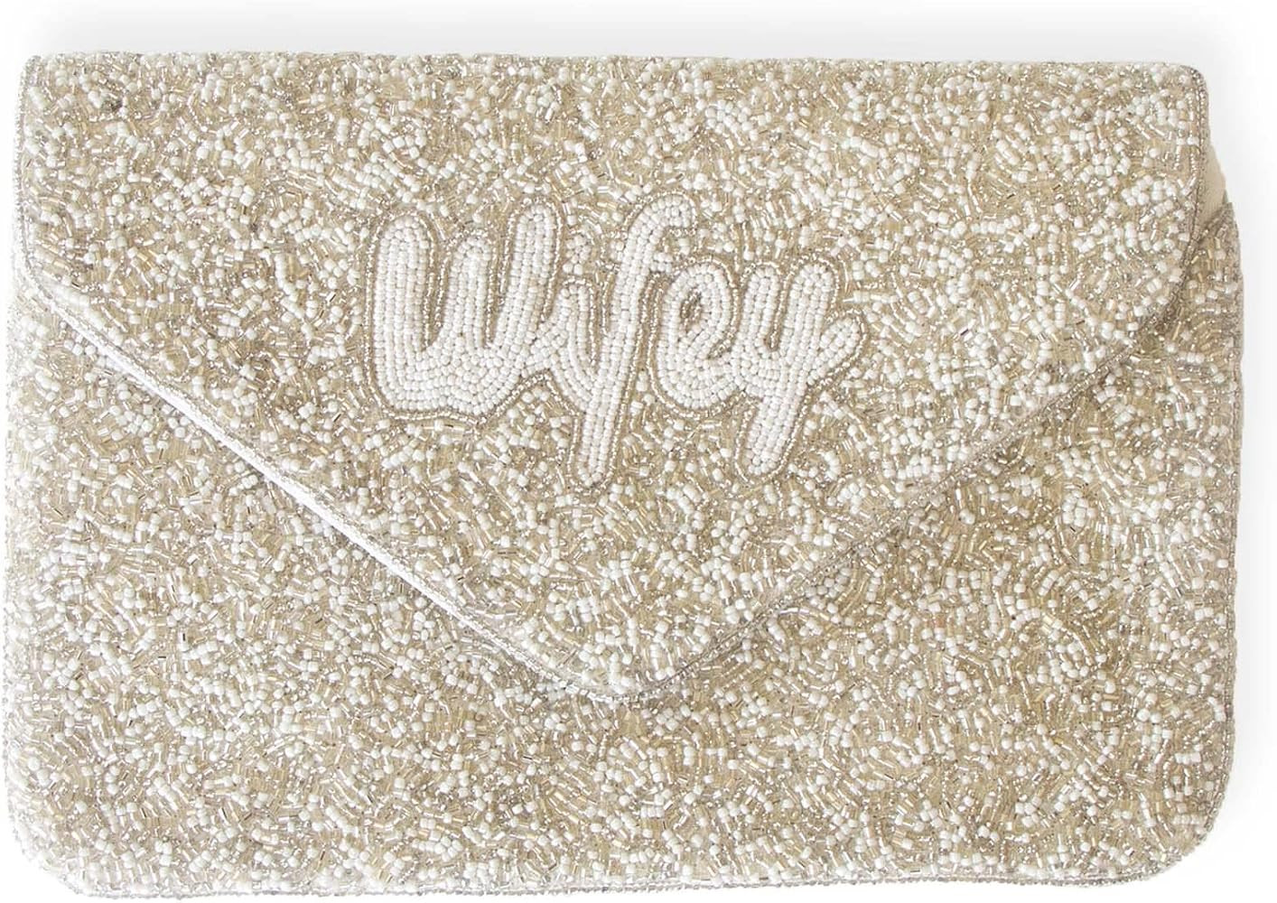 WIFEY Clutch Purse, Wifey Clutch Bag, Bride Clutch, Hand Beaded Purse, Gifts for Engagement, Brid... | Amazon (US)