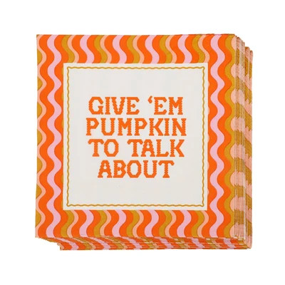 Give 'em Pumpkin Cocktail Napkins (20ct) | Packed Party