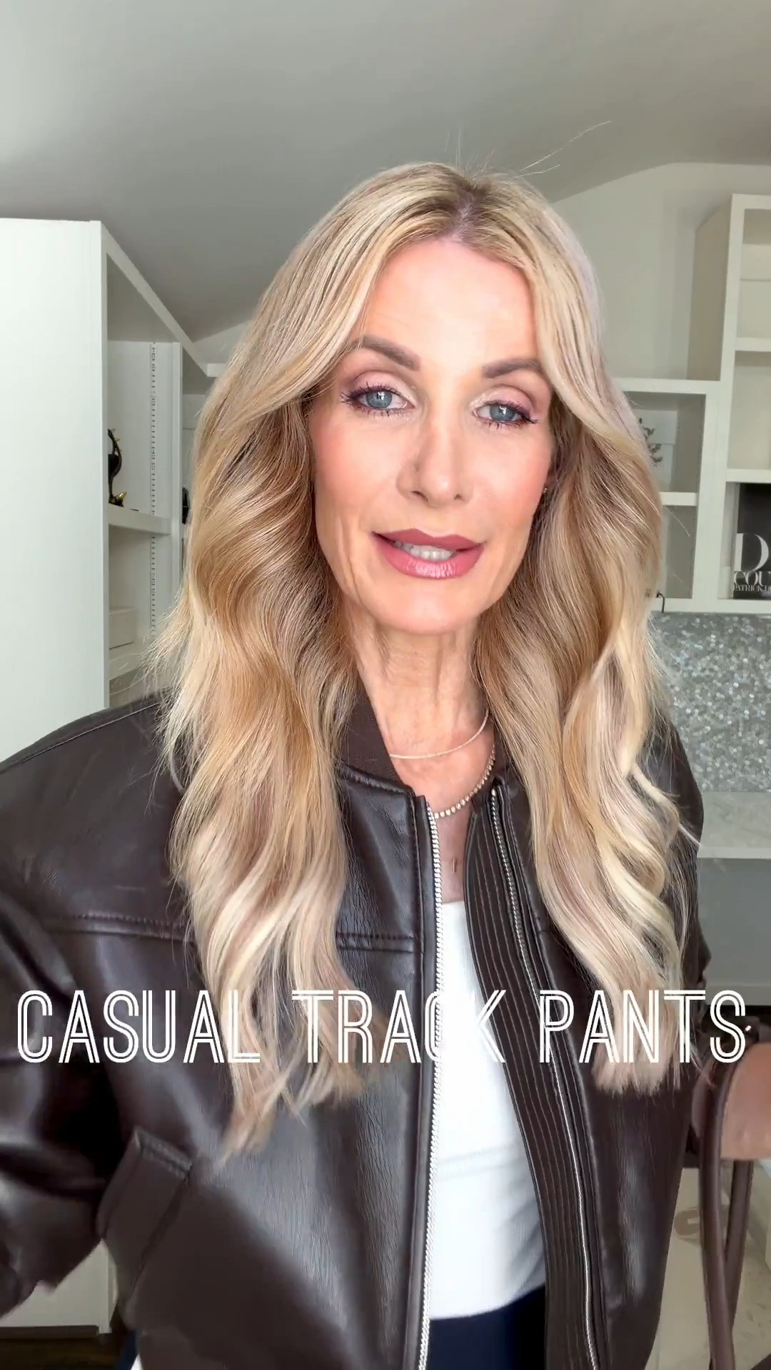 🚨 SALE ALERT! These fabulous navy blue track pants are 40% OFF and they are the perfect mix of comfort and chic! I love how elevated they feel while still being incredibly easy to wear. I paired them with this chic faux leather bomber jacket and the most comfortable chocolate brown suede pointy-toe wedges from Dolce Vita. The combination makes this look feel casual and effortless, yet still incredibly stylish and put-together. 🤎 FIT DETAILS: Track pants: XS Regular Jacket: XS 

 

#LTKgrwm #LTKootd #LTKOver40