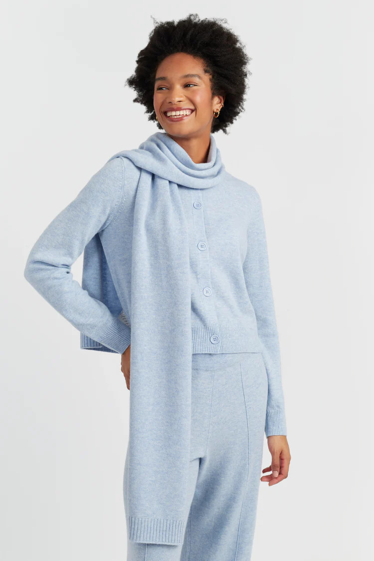 Baby-Blue Wool-Cashmere Scarf | Chinti & Parker