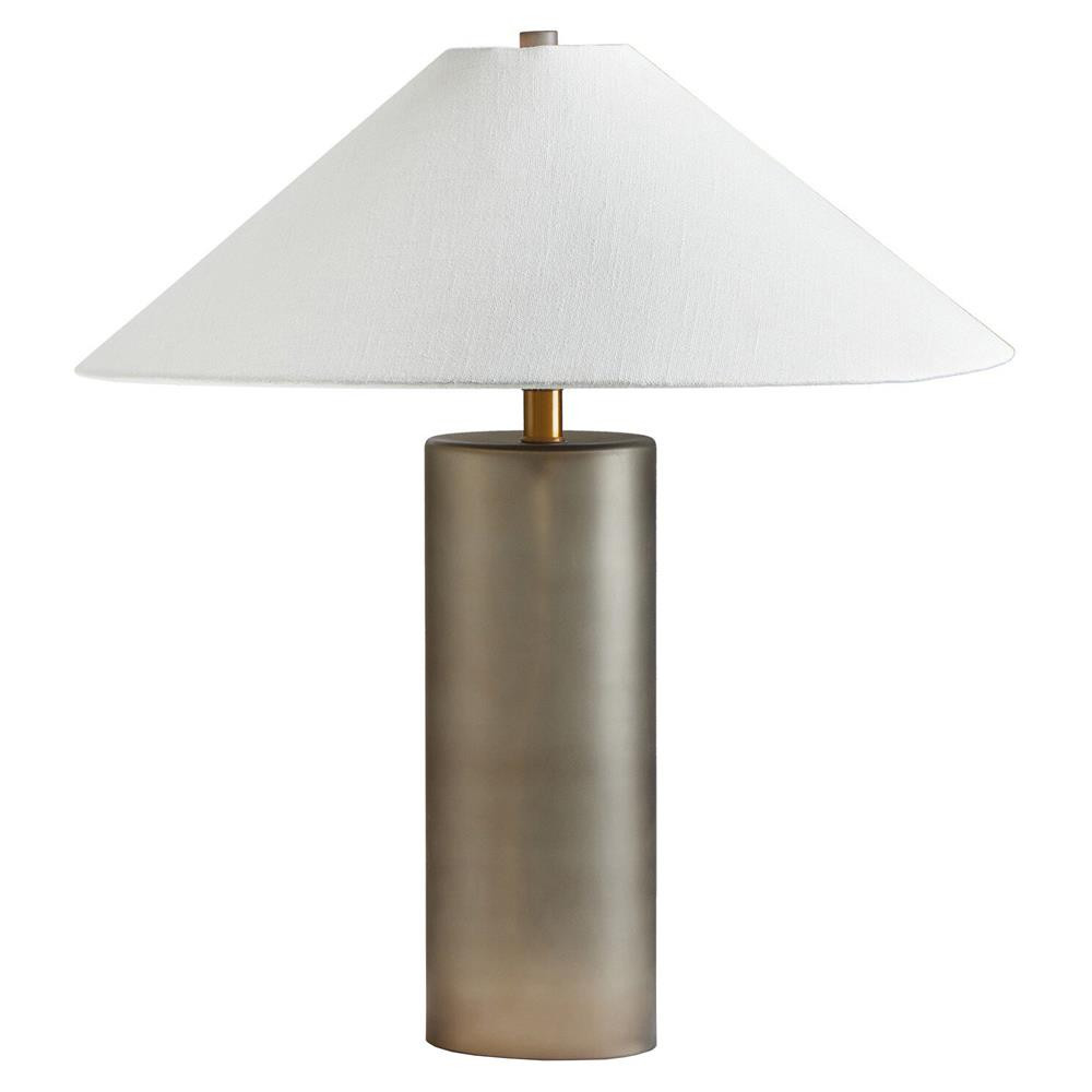 Eddard Mid Century Smoked Brown Glass Table Lamp | Kathy Kuo Home