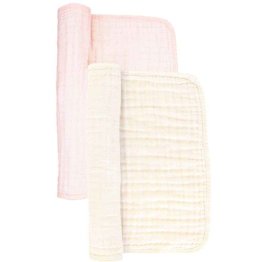 Cloud Muslin™ Burp Cloth - Blush Pink + Cream | Lou Lou & Company