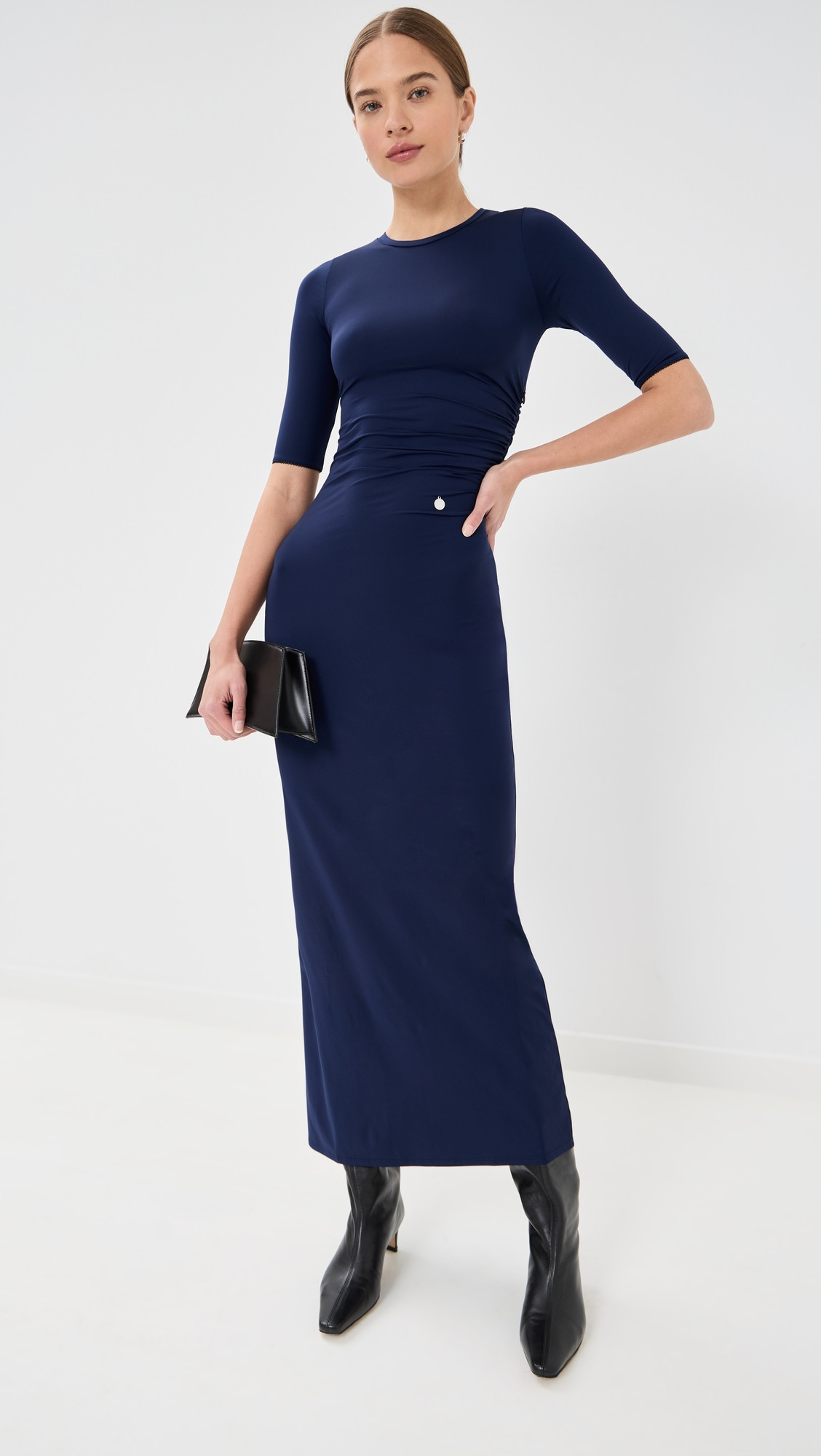 Fluid Jersey Long Dress - Indigo | Shopbop