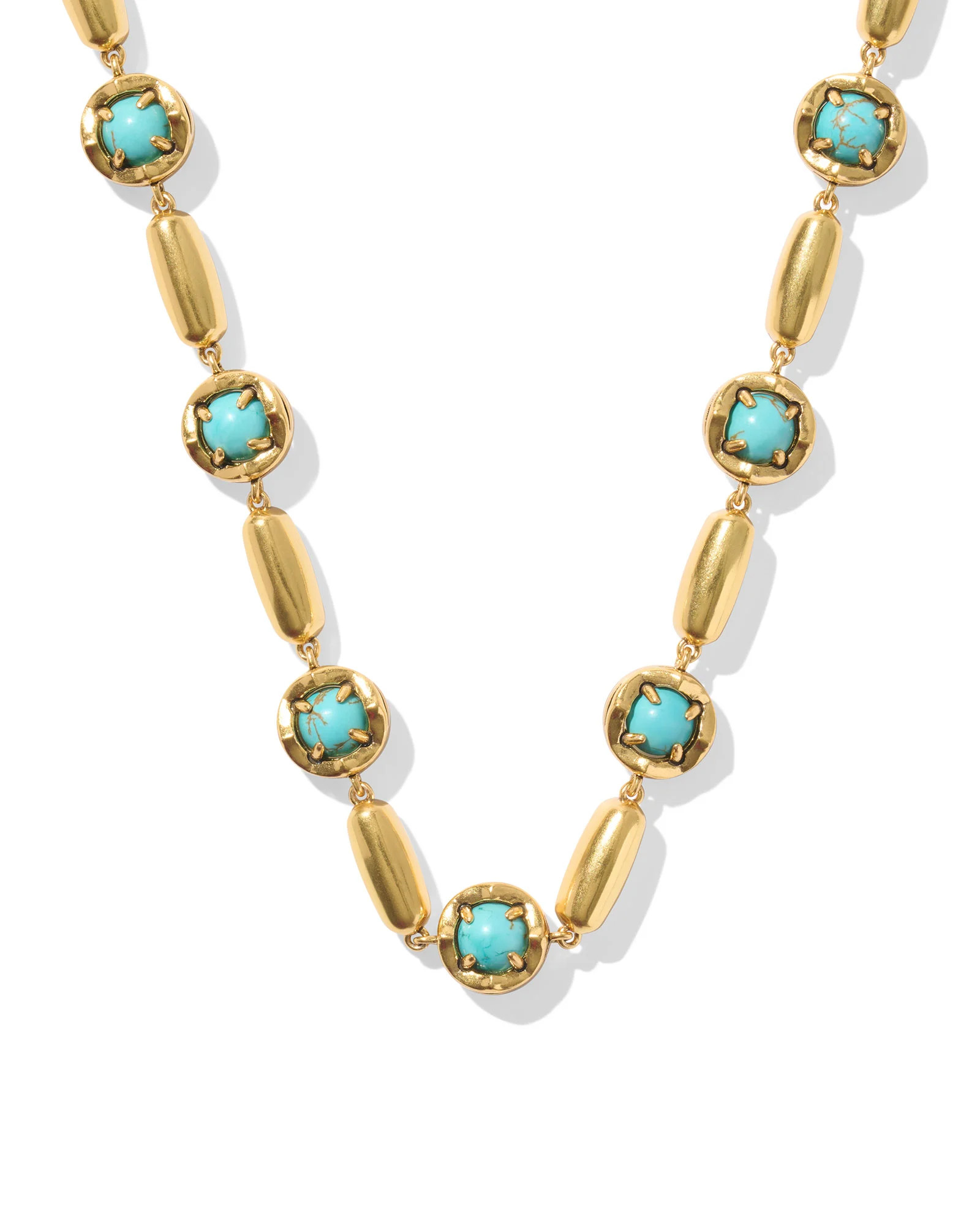 Ida Vintage Gold Long Strand Necklace in Variegated Turquoise Magnesite | Kendra Scott