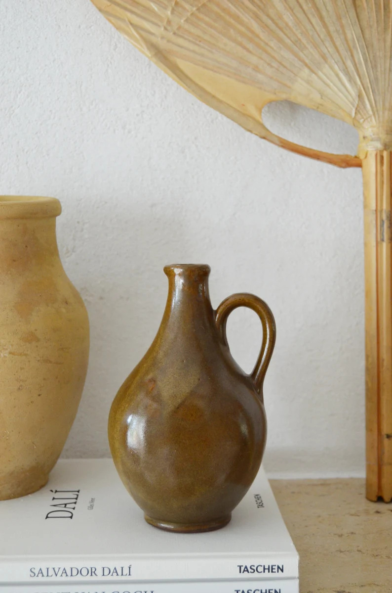 Vintage Jug Amphora Ceramic Vase Jug 1960s Brown Home Decor - Etsy | Etsy (US)