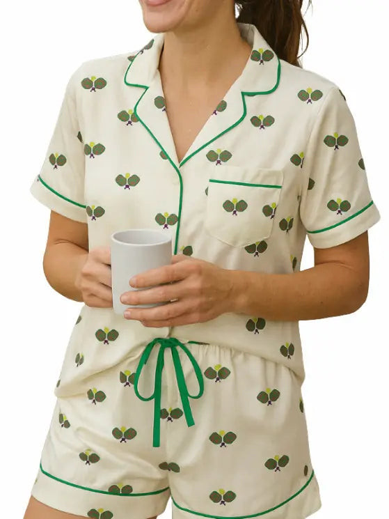 Pickleball Pajama Satin Short Set | Runway Athletics