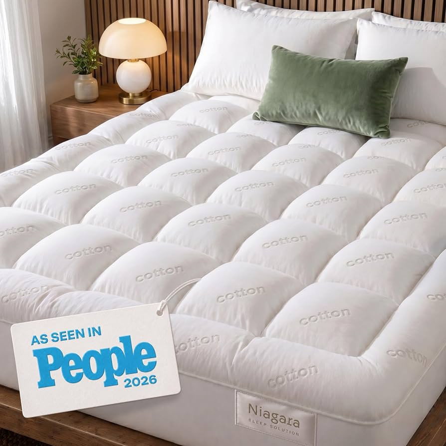Niagara Sleep Solution 100% Cotton Top Cooling Mattress Topper - Queen Size | Amazon (US)