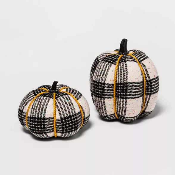 5.5" Harvest Tweed/Plaid Speckle Fabric Wrapped Pumpkin - Hyde & EEK! Boutique™ | Target
