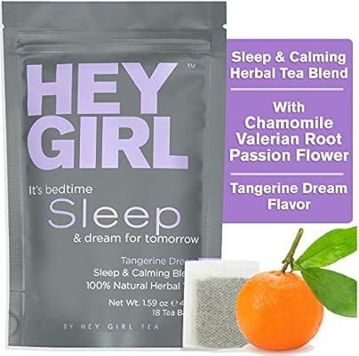 Herbal Tea Sleep Aid w/ Chamomile , Valerian Root & Lemon Balm in Tea Bags - Aids Anxiety & Stres... | Amazon (US)