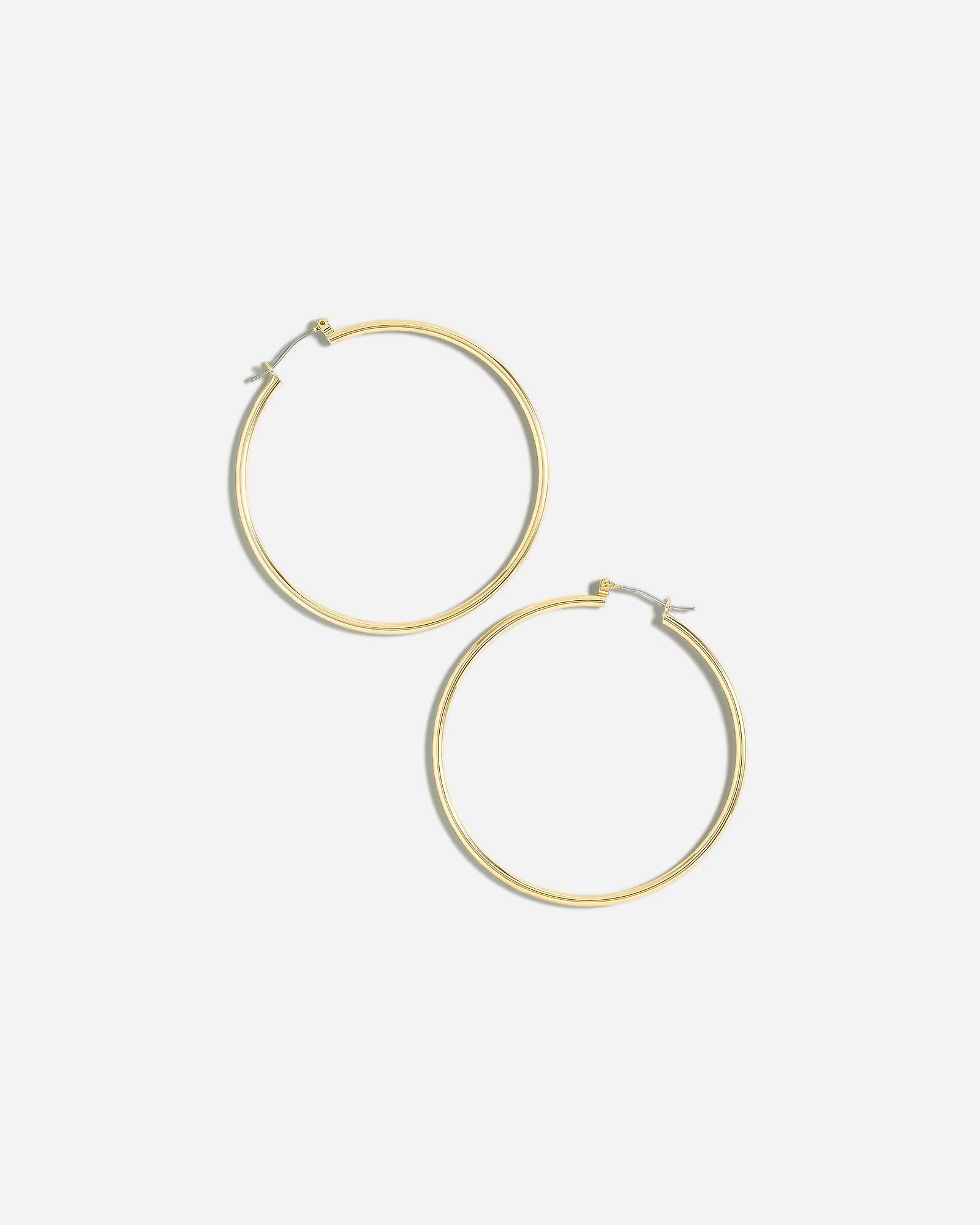 Antique-gold hoop earrings | J.Crew US