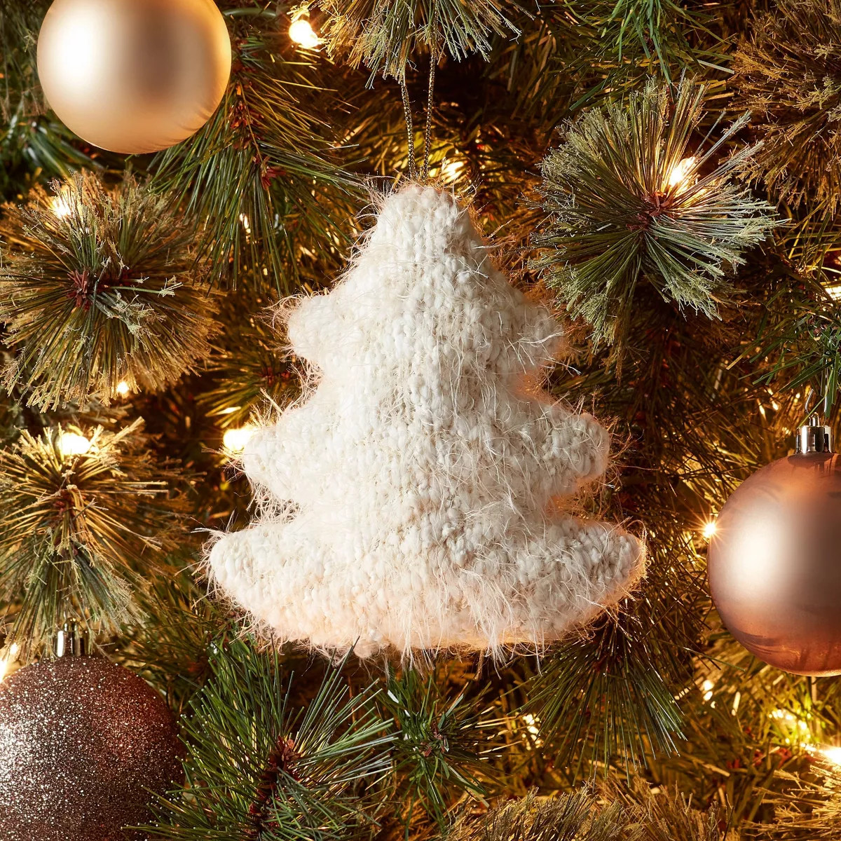 Knit Fabric Tree Christmas Tree Ornament White - Wondershop™ | Target