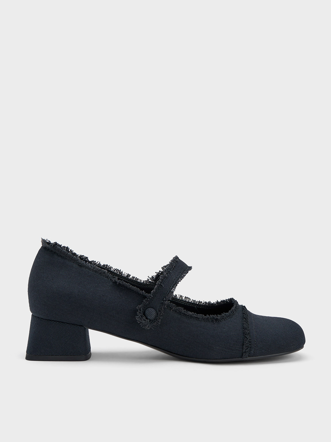 Denim Block Heel Mary Janes
 - Dark Blue | Charles & Keith UK