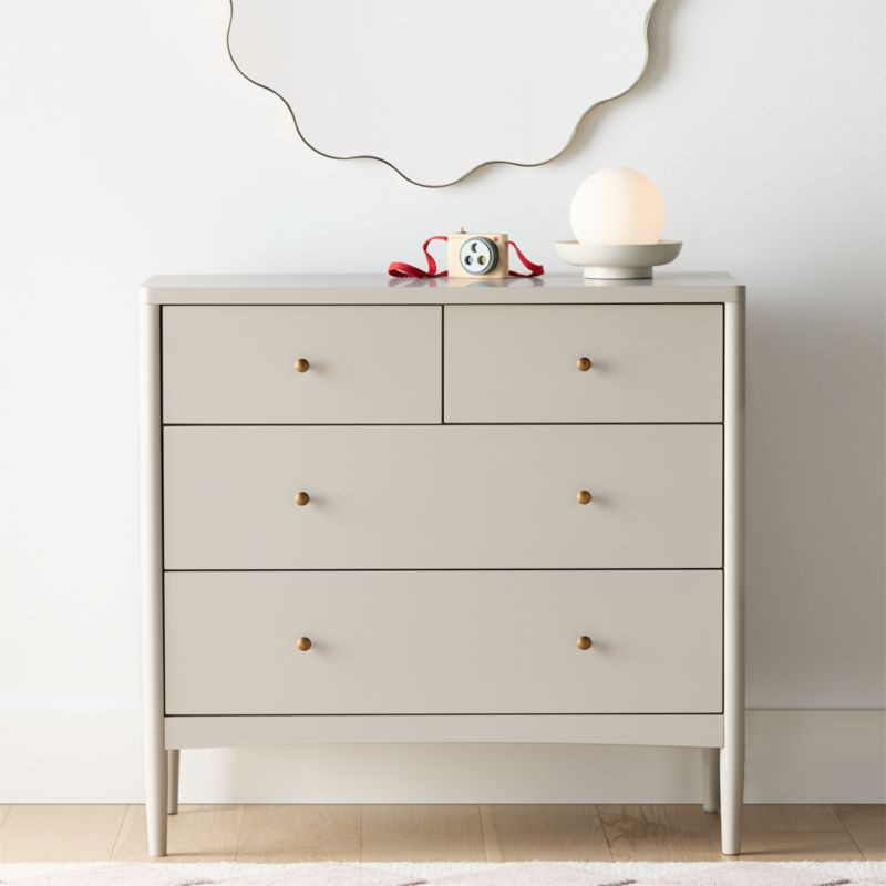 Hampshire 36" Cozy Grey Wood 4-Drawer Kids Dresser + Reviews | Crate & Kids | Crate & Barrel