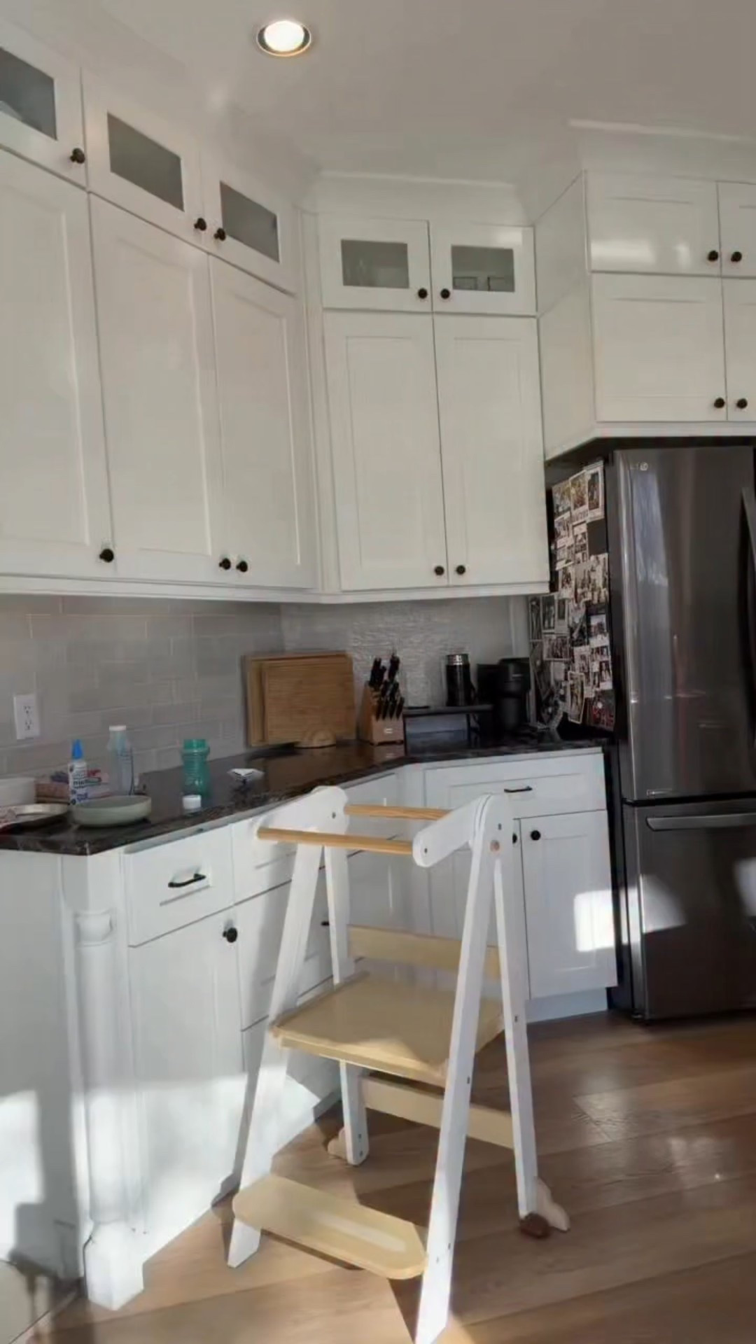 January decluttering. First up: the kitchen 
Said goodbye to all things baby. 
Ngl this one didn’t make me emotional. I’m relieved to never wash a bottle ever again 🤪 
Using the toddler tower. 
#momvlogs #whatididduringnaptime #declutteringkitchen #momlifevlog

#LTKKids