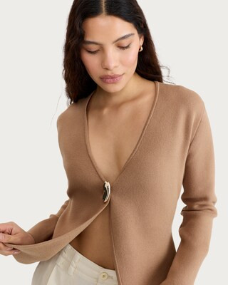 F&F Cinched V Neck Cardigan in Mink | Tesco F&F