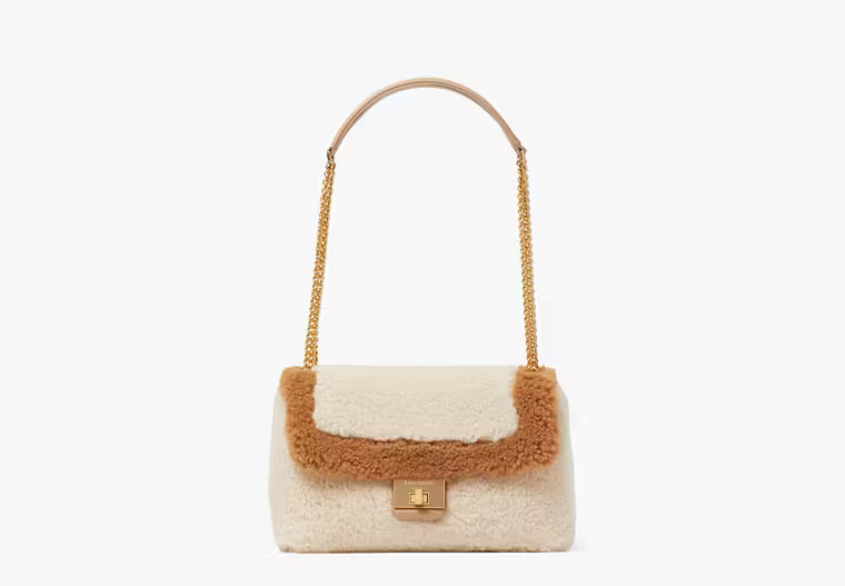 Evelyn Faux Shearling Medium Convertible Shoulder Bag | Kate Spade (US)