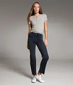 Billie Cropped Straight Stretch Jean | Buckle