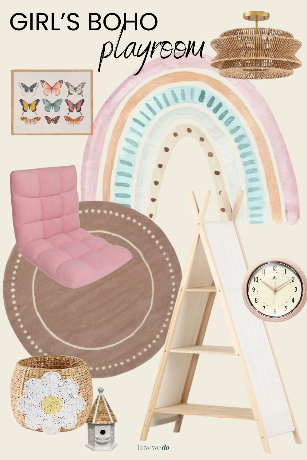 Girl's Playroom Design, Boho Playroom Design, Playroom Mood Board 

 #LTKHome #LTKStyleTip